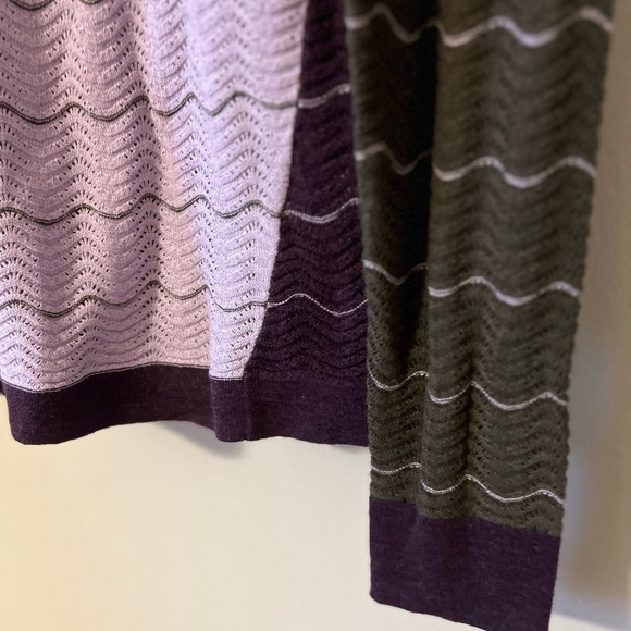 Etcetera Zig Zag Cashmere Blend Sweater Purple Green Small Mixed Media - Picture 5 of 8